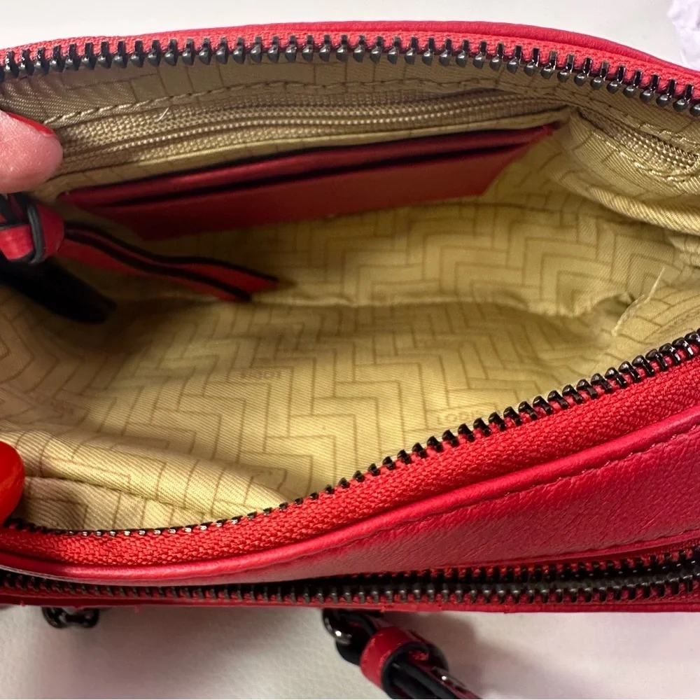 NEW Women’s LODIS 1965 Red Signature Quilt Double Top Zip Crossbody Bag - Picture 11 of 14